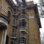 Scaffolding work at St Johns Church at Hackney – Refurbishment Works.